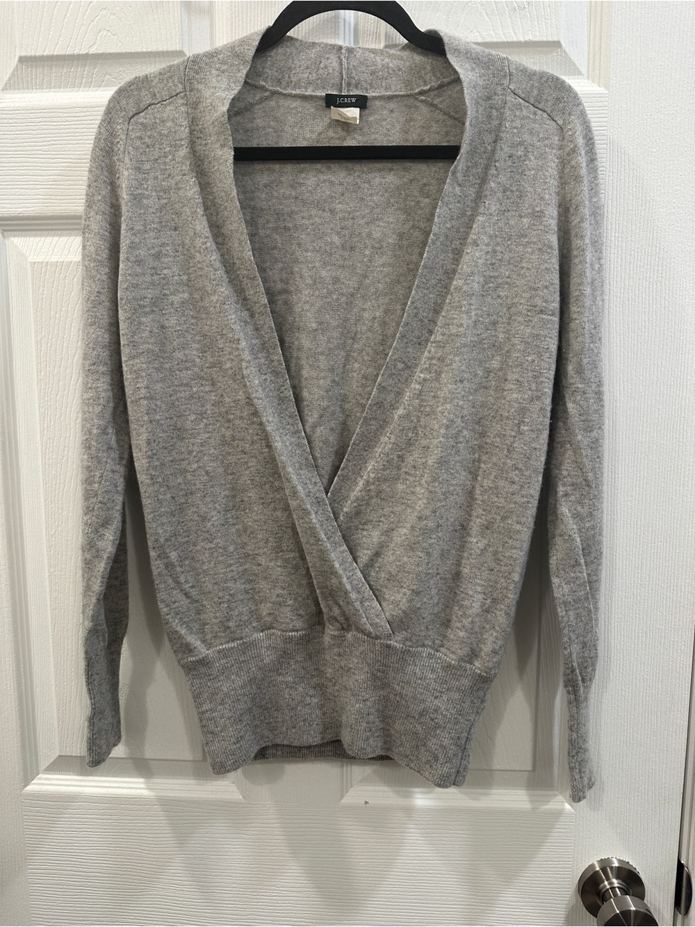 J.Crew  cross-wrap V-neck cashmere wool blend sweater size S EUC